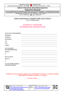 “GALILEO GALILEI” GARA NAZIONALE OPERATORE ELETTRICO
