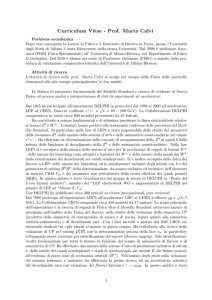 Curriculum Vitae - Dipartimento di Fisica G. Occhialini