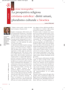 la prospettiva religiosa cristiana-cattolica1: diritti umani, pluralismo