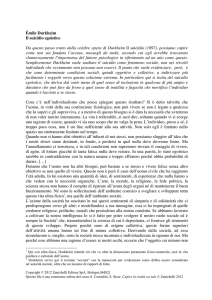 E. Durkheim Il suicidio egoistico