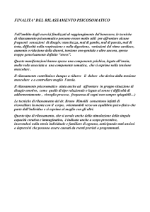 finalita` del rilassamento psicosomatico