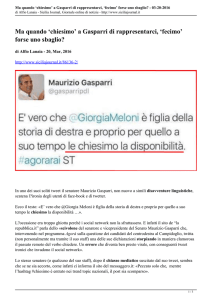 Ma quando `chiesimo` a Gasparri di rappresentarci