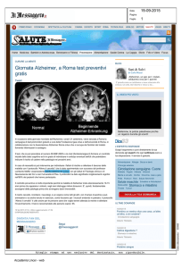 Giornata Alzheimer, a Roma test preventivi gratis