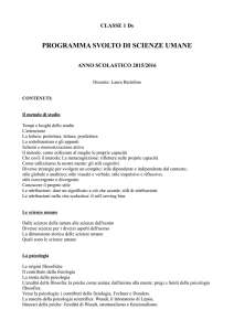 programma svolto di scienze umane - Liceo da Vinci