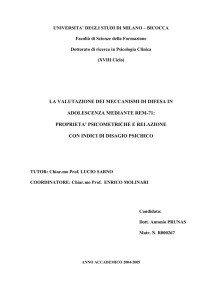 la valutazione dei meccanismi di difesa in adolescenza mediante