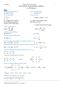 Formulario di geometria analitica