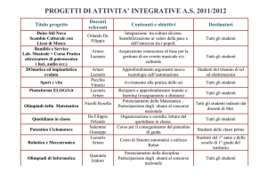 PROGETTI DI ATTIVITA` INTEGRATIVE AS 2011/2012 Titolo