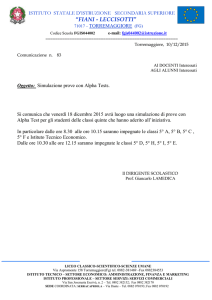 Simulazioni prove con Alpha Test - Fiani