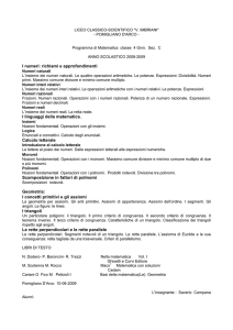 I numeri: richiami e approfondimenti I linguaggi della matematica
