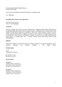 Sociologia della cultura e tempo libero