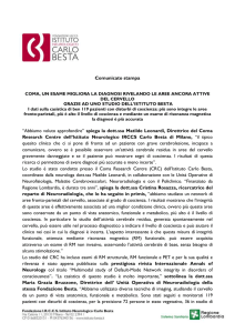 Comunicato - Istituto Neurologico Carlo Besta