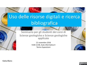 Diapositiva 1 - Biblioteca del Dipartimento di Scienze della Terra