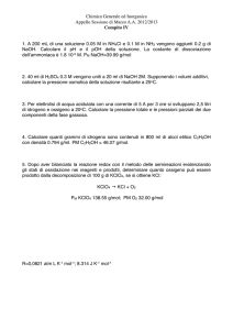 1. A 200 mL di una soluzione 0.05 M in NH4Cl e 0.1 M in NH3
