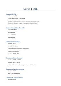 Corso T‐SQL - Artea Toscana
