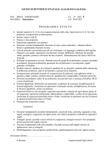 programma svolto - Liceo Galileo Galilei