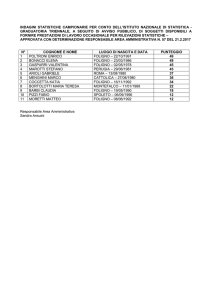 INDAGINI STATISTICHE CAMPIONARIE PER CONTO DELL