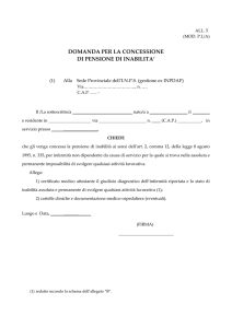 DOMANDA PER LA CONCESSIONE DI PENSIONE DI INABILITA`