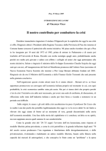 Il nostro contributo per combattere la crisi