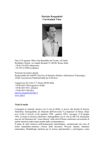 Patrizio Pasqualetti Curriculum Vitae