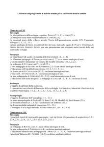 Contenuti del programma di Scienze umane per il Liceo delle