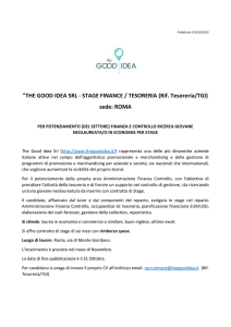 THE GOOD IDEA SRL - STAGE FINANCE