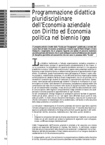 Programmazione didattica pluridisciplinare dell`Economia aziendale