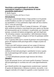 Vecchiaia e psicopatologia di vecchia data