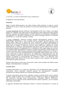 I VACCINI. LA NUOVA FRONTIERA DELLA MEDICINA R. Rappuoli