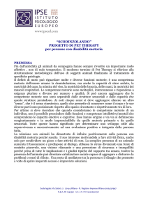 PROGETTO DI PET THERAPY per persone con disabilità motoria