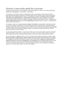 Giovani: ci sono anche quelli che ci provano