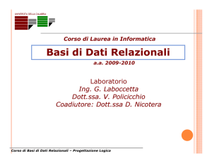 Analisi delle ridondanze - Dipartimento di Matematica e Informatica