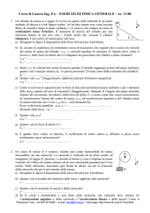 Corso di Laurea Ing. EA – ESERCIZI DI FISICA GENERALE – nr. 11