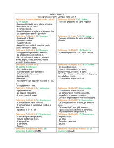 Italiano livello 2 Cronograma dei temi: Campus Italia Vol. 1