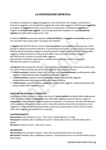 La proposizione infinitiva - Notebook Italia