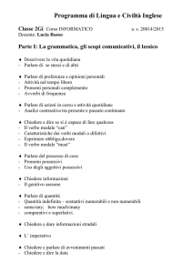 Programma di Lingua e Civiltà Inglese