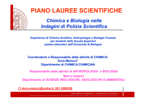 Introduzione all`università ed alle esperienze di chimica