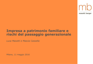 Impresa a patrimonio familiare e rischi del passaggio generazionale