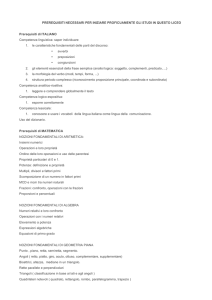 prerequisiti richiesti - Liceo Da Vinci Treviso