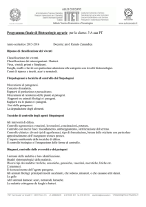 Programma di Biotecnologie agrarie articolazione pt