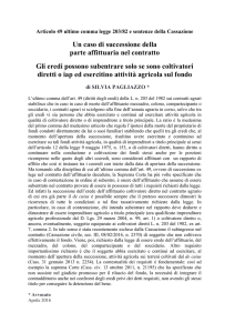Un caso di successione della parte affittuaria nel contratto Gli eredi