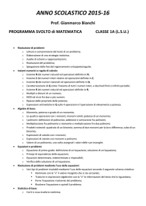 ANNO SCOLASTICO 2015-16 Prof. Gianmarco Bianchi