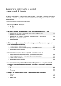 Questionario online rivolto ai genitori Le percentuali di risposta