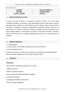 relazione SCIENZE UMANE 5S - Liceo Statale Carlo Porta | Erba