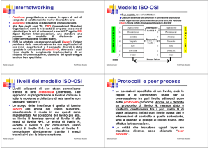 Internetworking I livelli del modello ISO