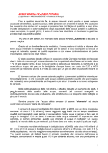 Una volta le acque minerali erano poche e beneficio