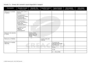 Vocalia 2.1: Sintesi dei comandi vocali disponibili in italiano