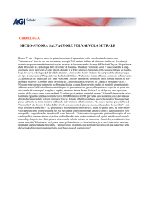 Micro-ancora salvacuore per valvola mitrale