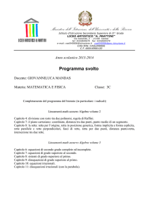 Programma svolto - Liceo Artistico Statale Frattini di Varese