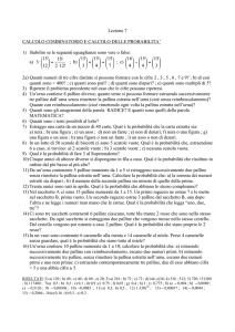 Lezione 7 CALCOLO COMBINATORIO E CALCOLO DELLE