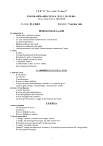 itcg “s programma di scienza della materia classe